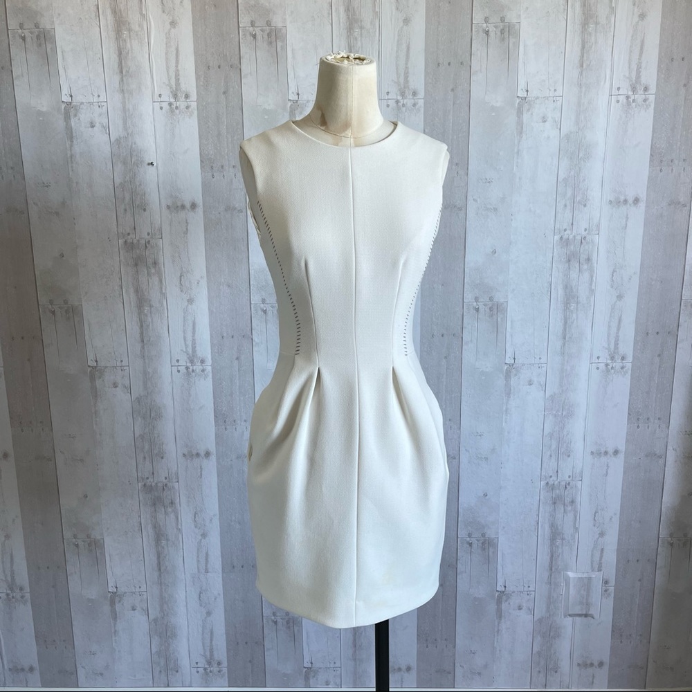 Lagence pleated white dress 2 pockets
